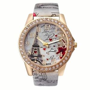 Romantic Eiffel Tower Heart Quartz Watch